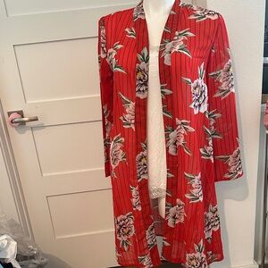 Floral Red Kimono